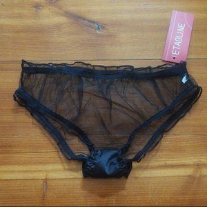 Black mesh and satin panties NWT
